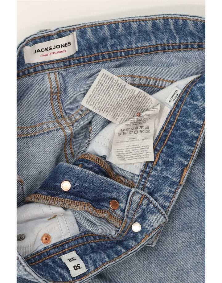 Jack & Jones Mens Chris Straight Jeans W30 L32 Blue Cotton