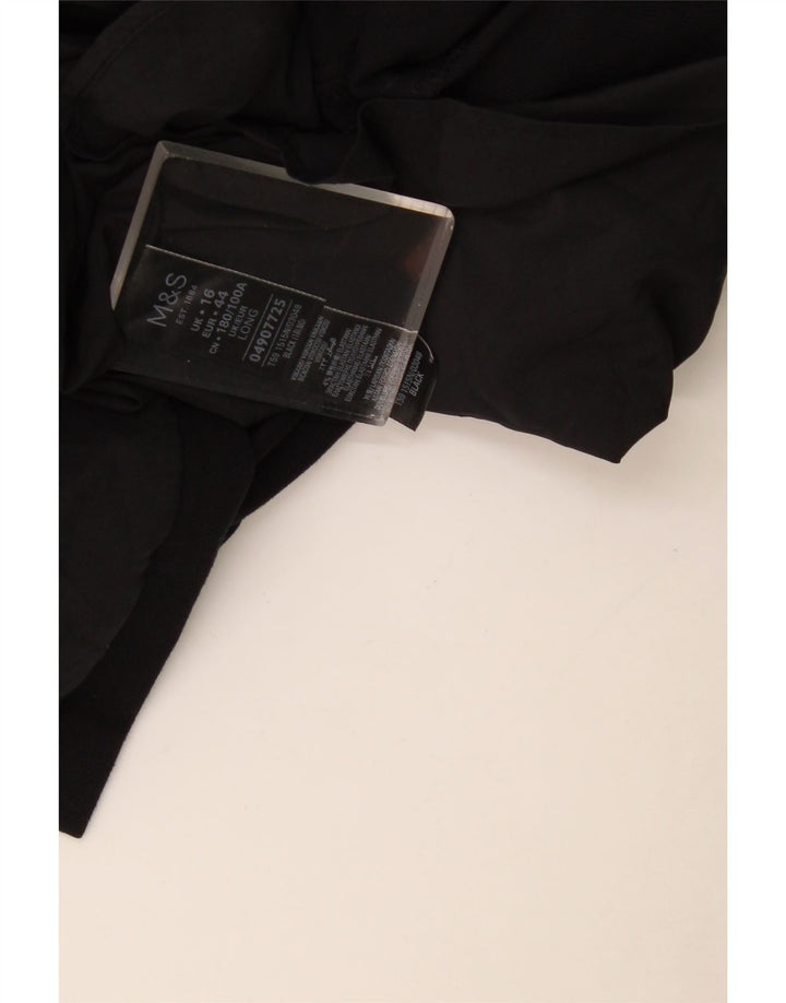 Marks & Spencer Womens 3/4 Sleeve Sheath Dress UK 16 Large Black Polyester