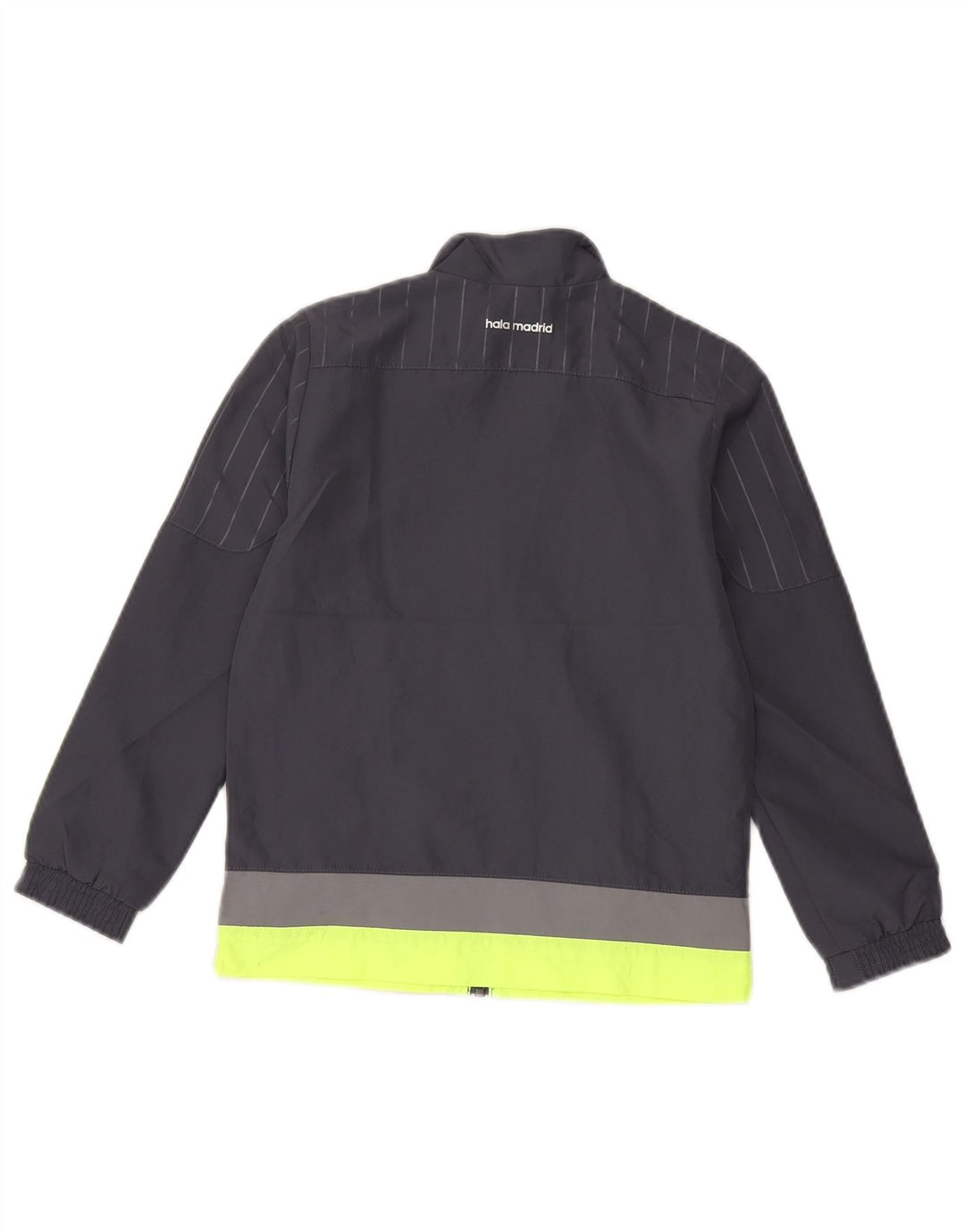 Adidas Boys Graphic Tracksuit Top Jacket 7-8 Years Grey Colourblock