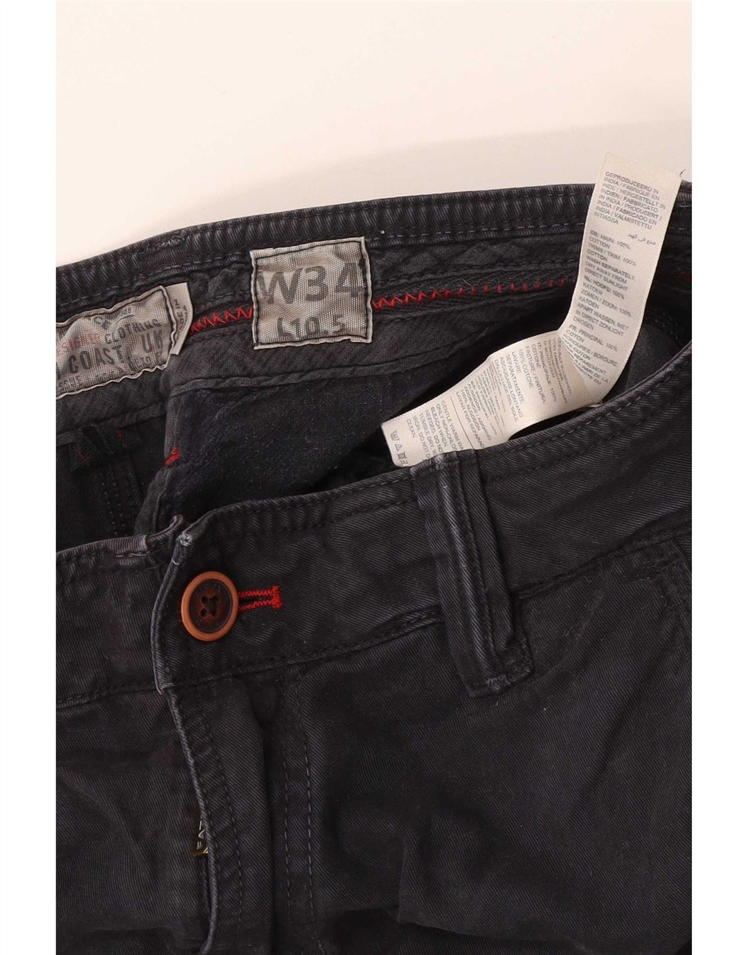 Fat Face Mens Chino Shorts W34 Large Black Cotton