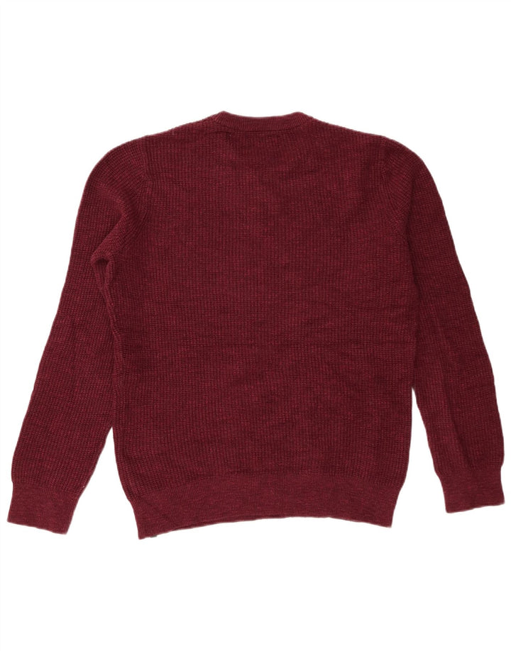 Superdry Mens Crew Neck Jumper Sweater Small Burgundy Cotton