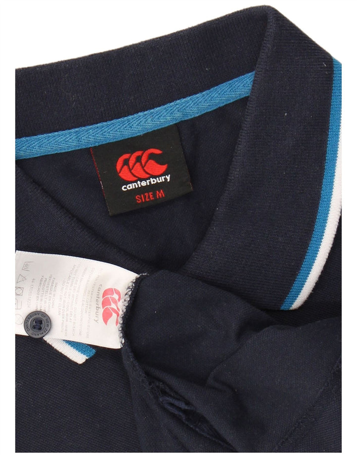 CANTERBURY Mens Polo Shirt Medium Navy Blue Polyester