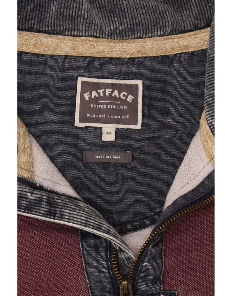 FAT FACE Mens Zip Neck Sweatshirt Jumper Medium Maroon Cotton Vintage Fat Face and Second-Hand Fat Face from Messina Hembry 