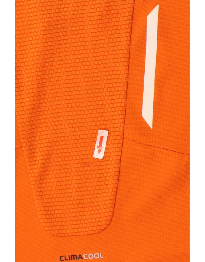 Adidas Mens Clima 365 T-Shirt Top Large Orange Colourblock Polyester