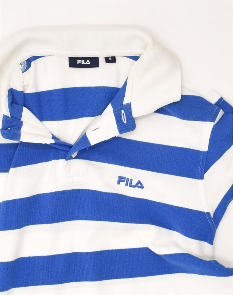 FILA Mens Polo Shirt Small Blue Striped Cotton | Vintage Fila | Thrift | Second-Hand Fila | Used Clothing | Messina Hembry 