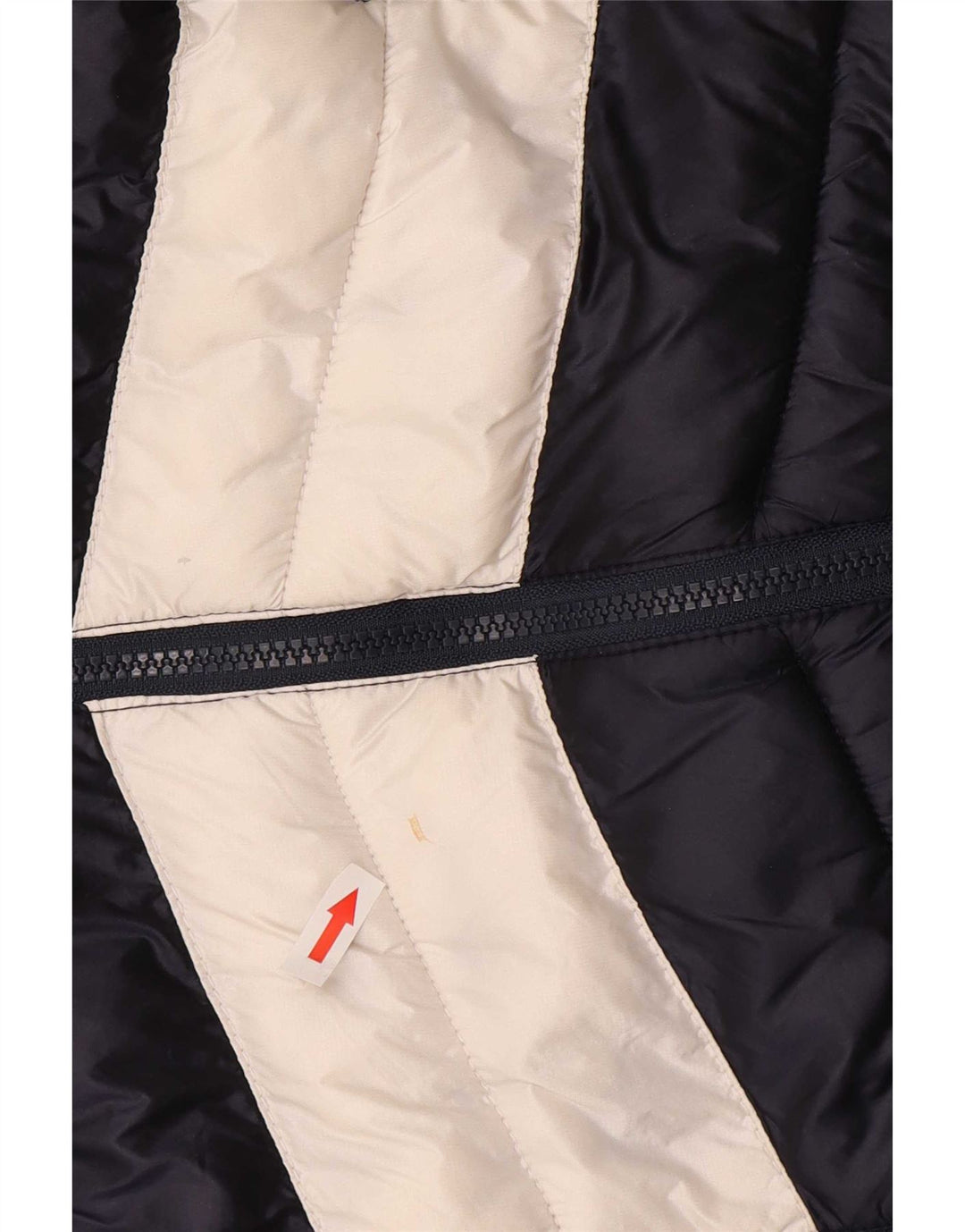 Superdry Womens Hooded Padded Jacket UK 14 Large Navy Blue Colourblock
