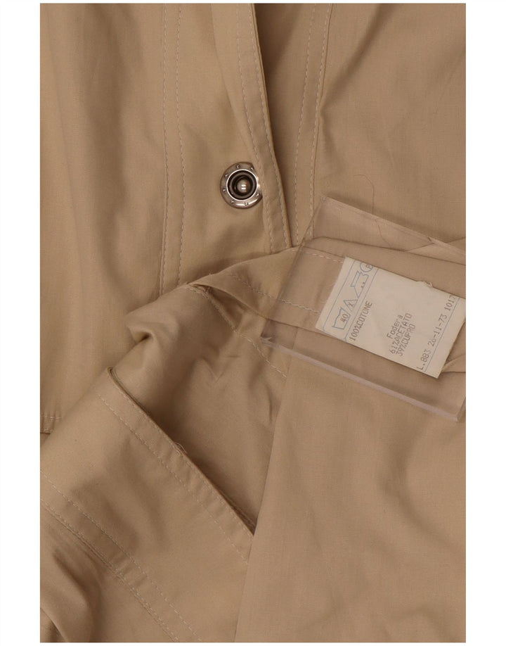 Vintage Womens Trench Coat IT 46 Large Beige Cotton