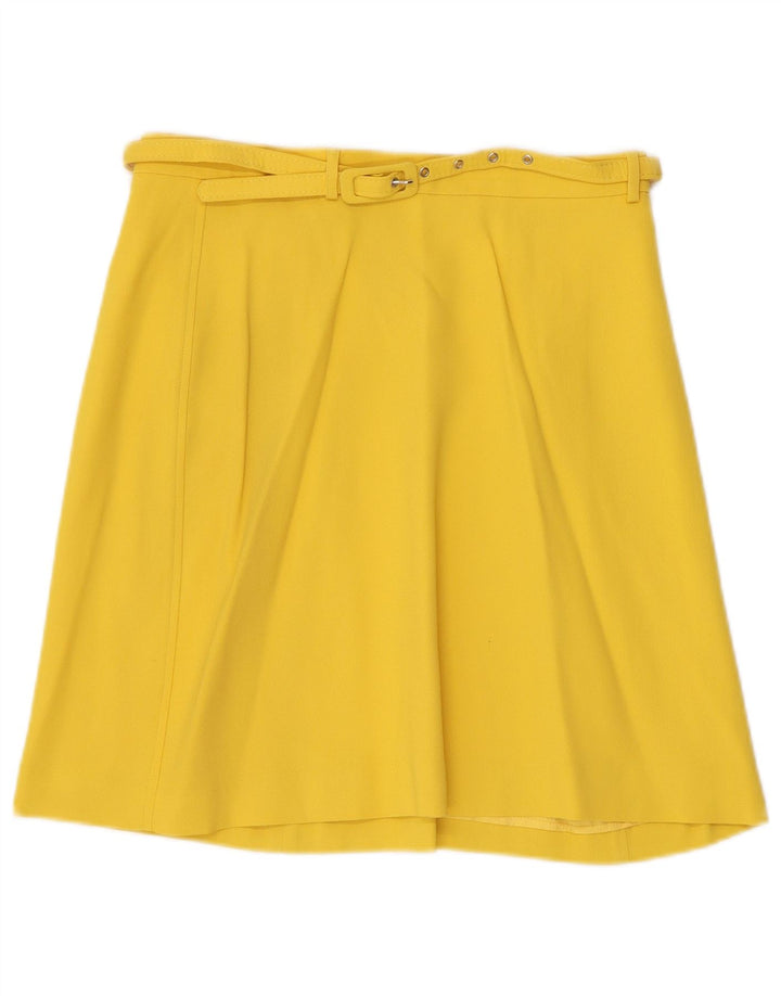 Germano Zama Womens A-Line Skirt Medium W28 Yellow Acetate