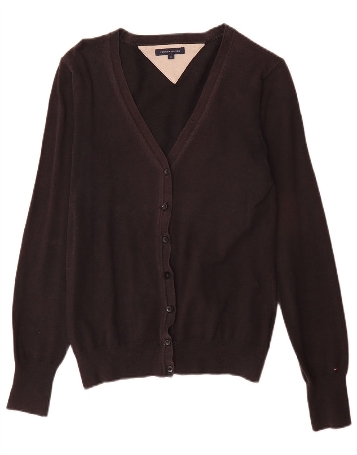 Tommy Hilfiger Womens Cardigan Sweater Medium Black Cotton Classic