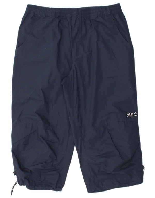 Fila Mens Capri Tracksuit Trousers Large  Navy Blue Polyester