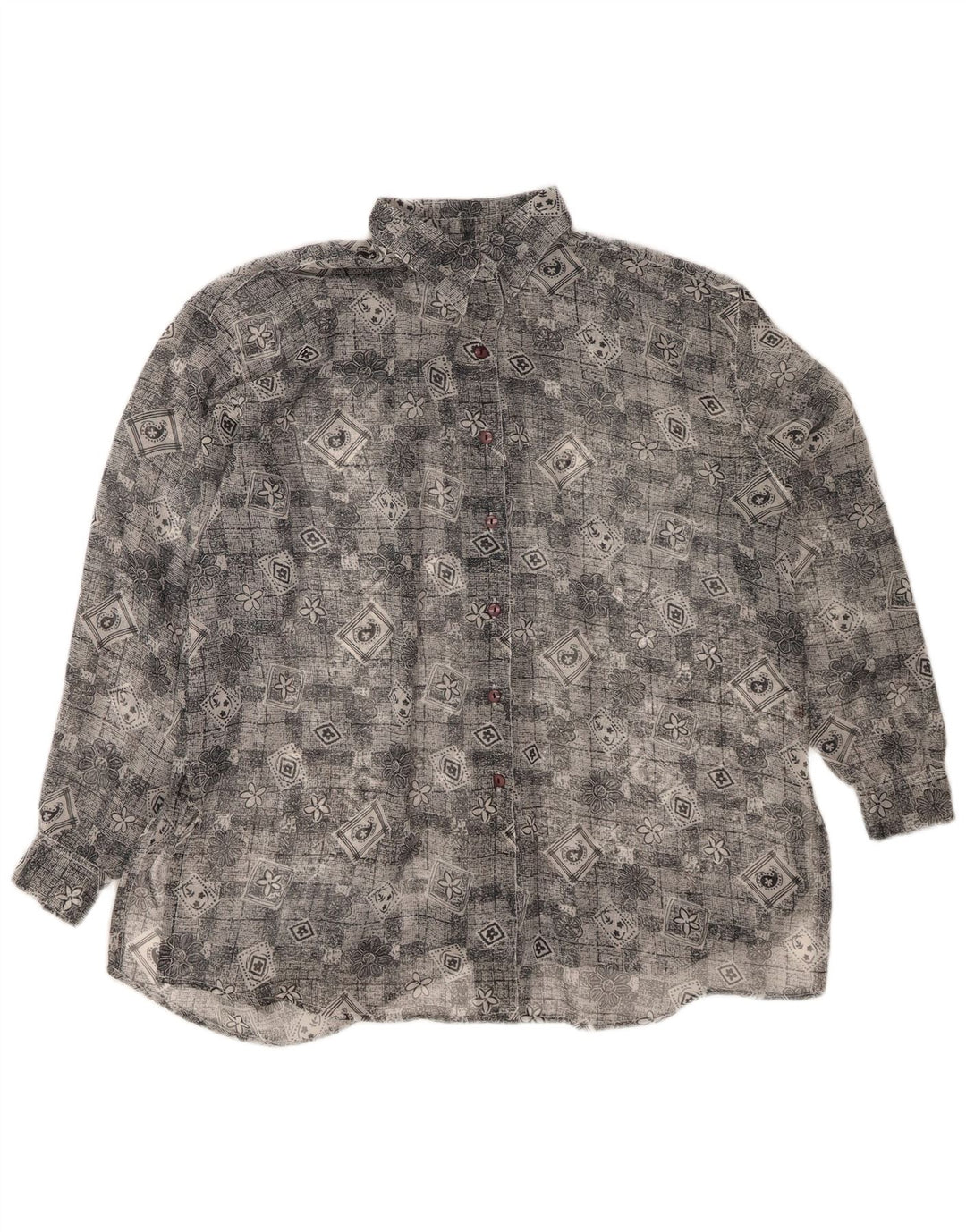 FALMER Womens Shirt Blouse UK 18 XL Grey Floral Polyester