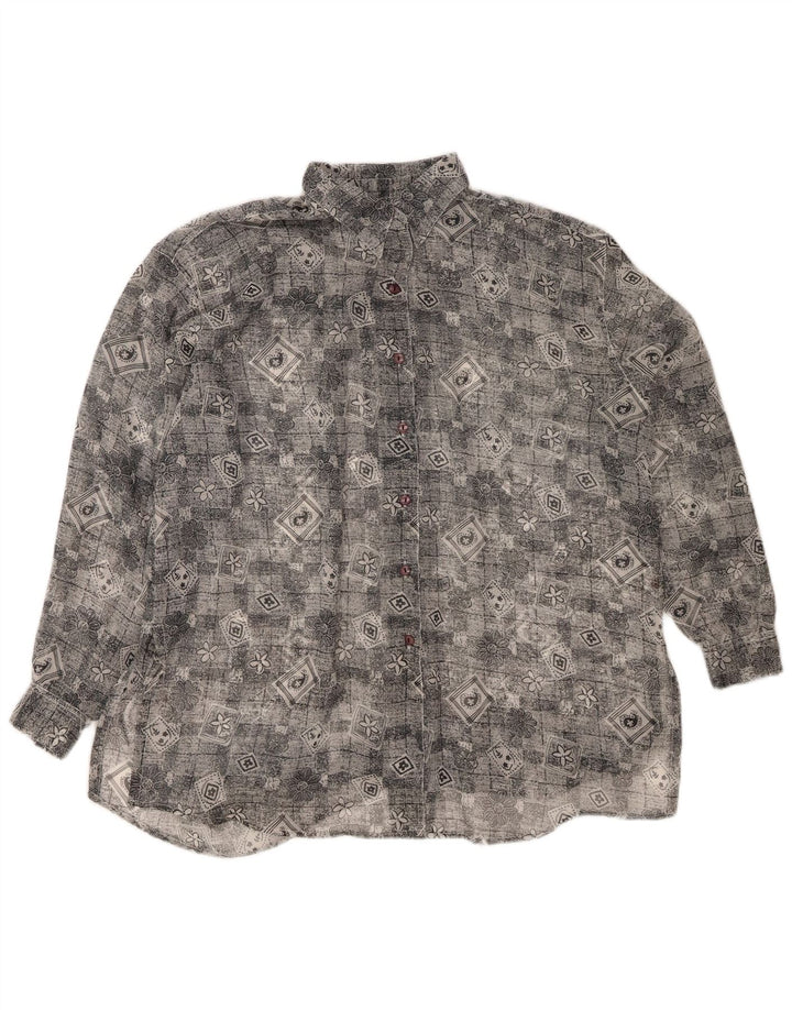 FALMER Womens Shirt Blouse UK 18 XL Grey Floral Polyester
