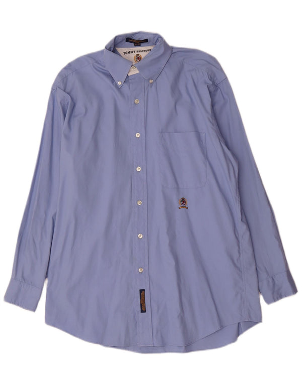 Tommy Hilfiger Mens Shirt Size 15 Medium Blue Cotton