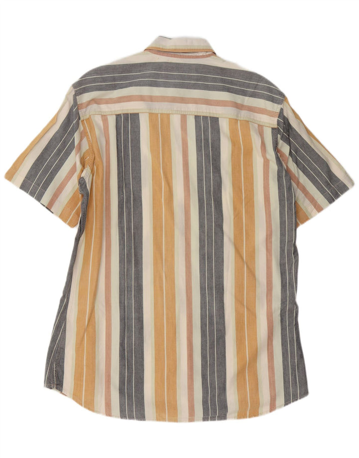 MARLBORO CLASSICS Mens Short Sleeve Shirt XL Multicoloured Striped Cotton