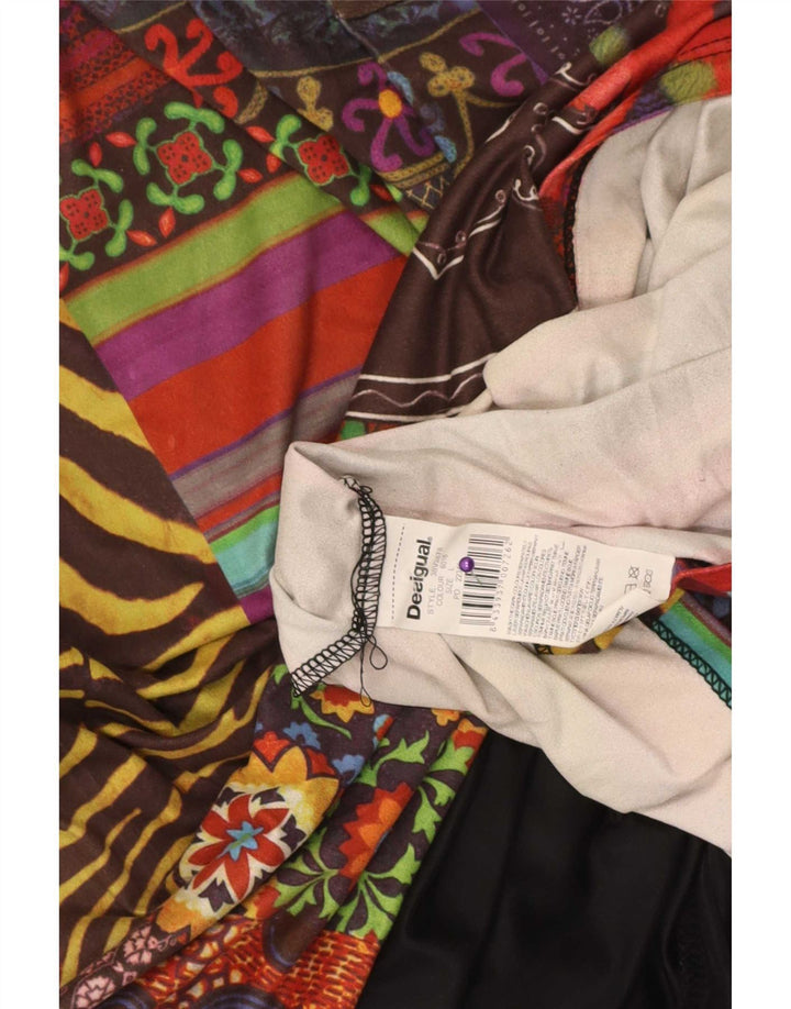 Desigual Womens Graphic A-Line Dress UK 14 Large Multicoloured Patchwork