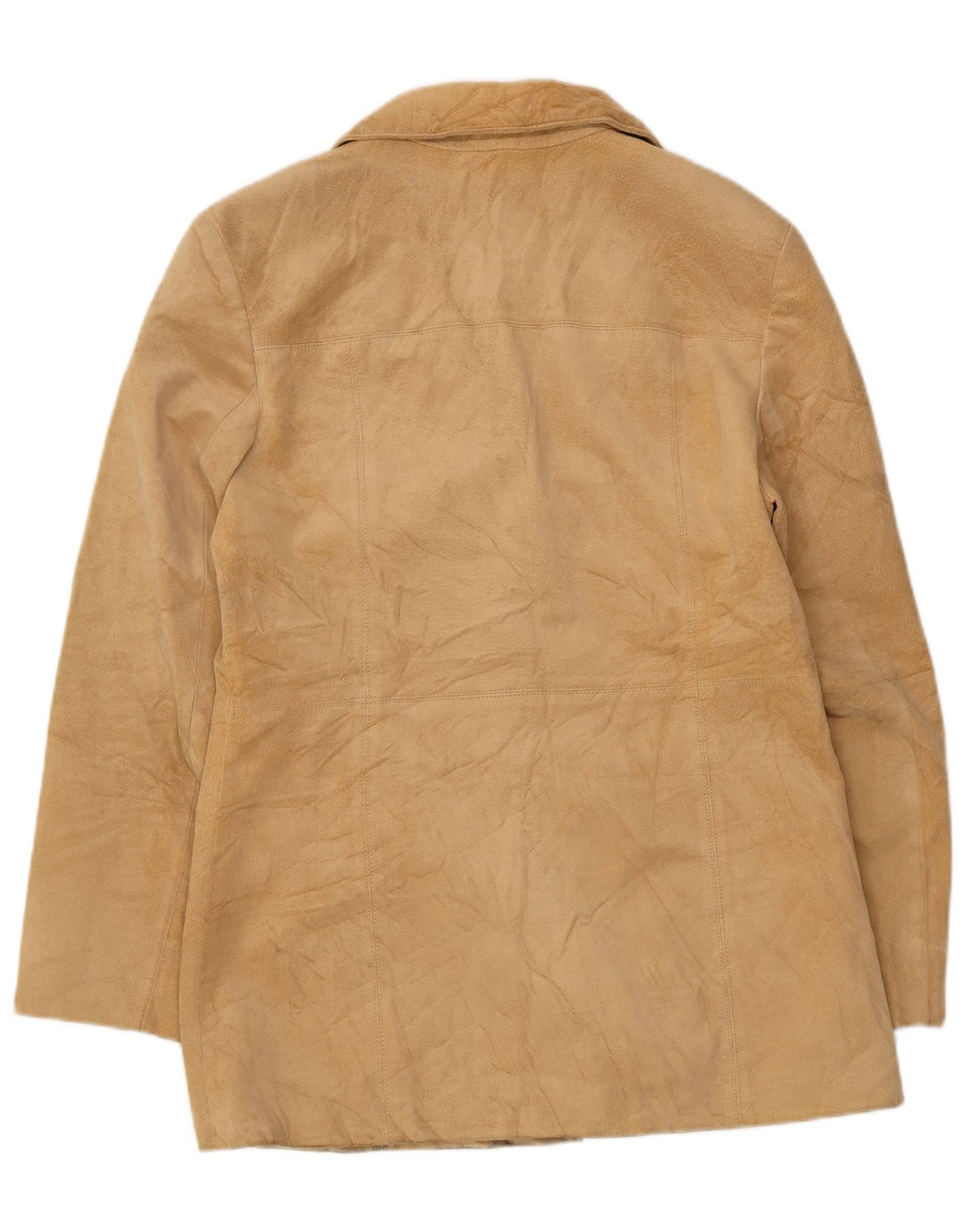 Conbipel Womens Suede Overcoat IT 50 XL Beige Leather