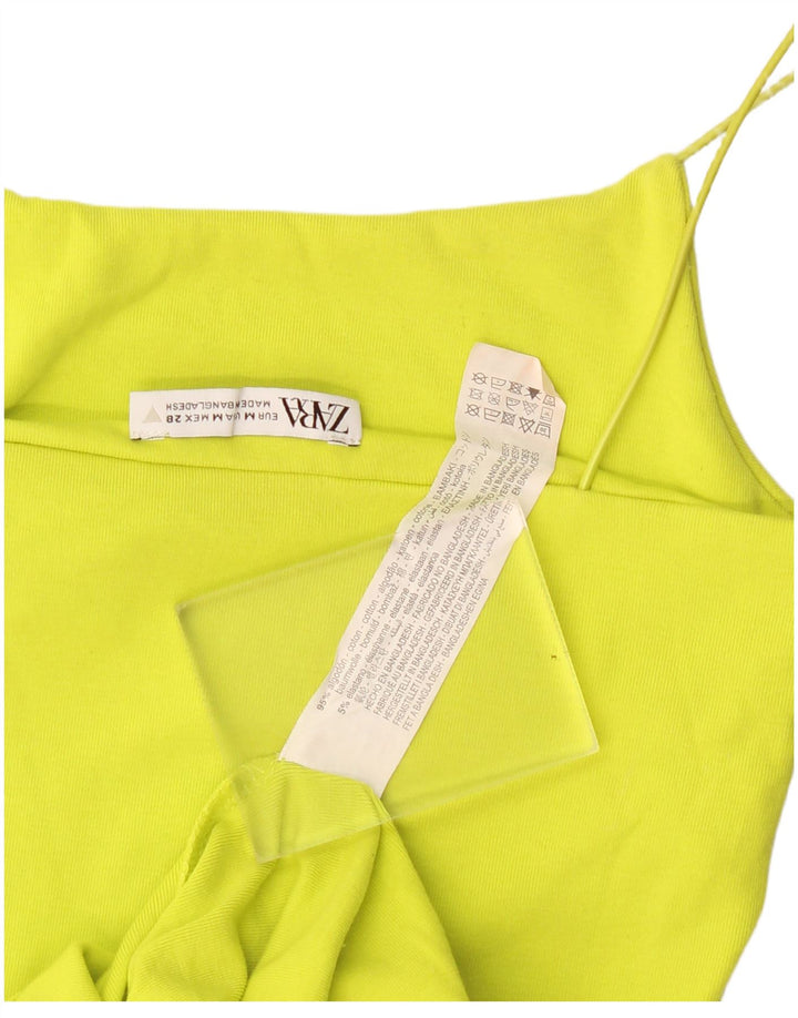 Zara Womens Sundress UK 12 Medium Green Cotton