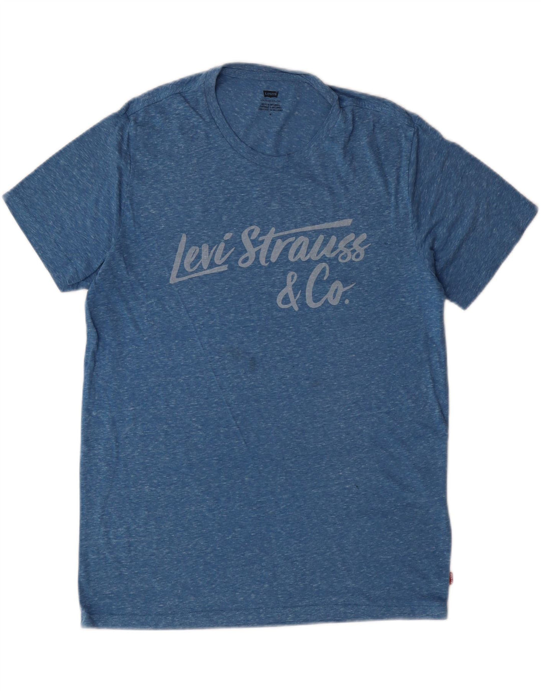 LEVI'S Mens Graphic T-Shirt Top Medium Blue Flecked Cotton