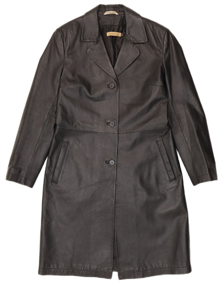 Privilegi Womens Leather Coat IT 42 Medium Black Leather
