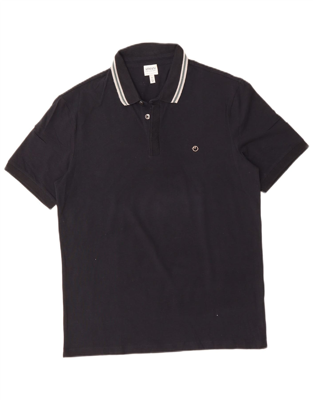 ARMANI COLLEZIONI Mens Polo Shirt Medium Navy Blue