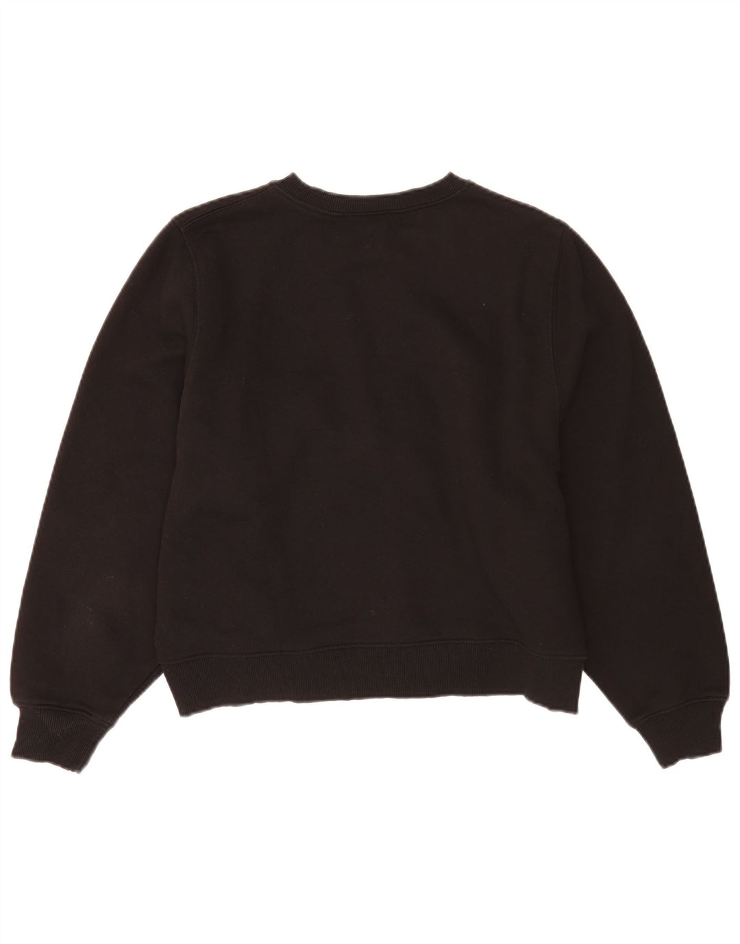 Zara Womens Crop Oversized Sweatshirt Jumper UK 14 Medium Black Cotton