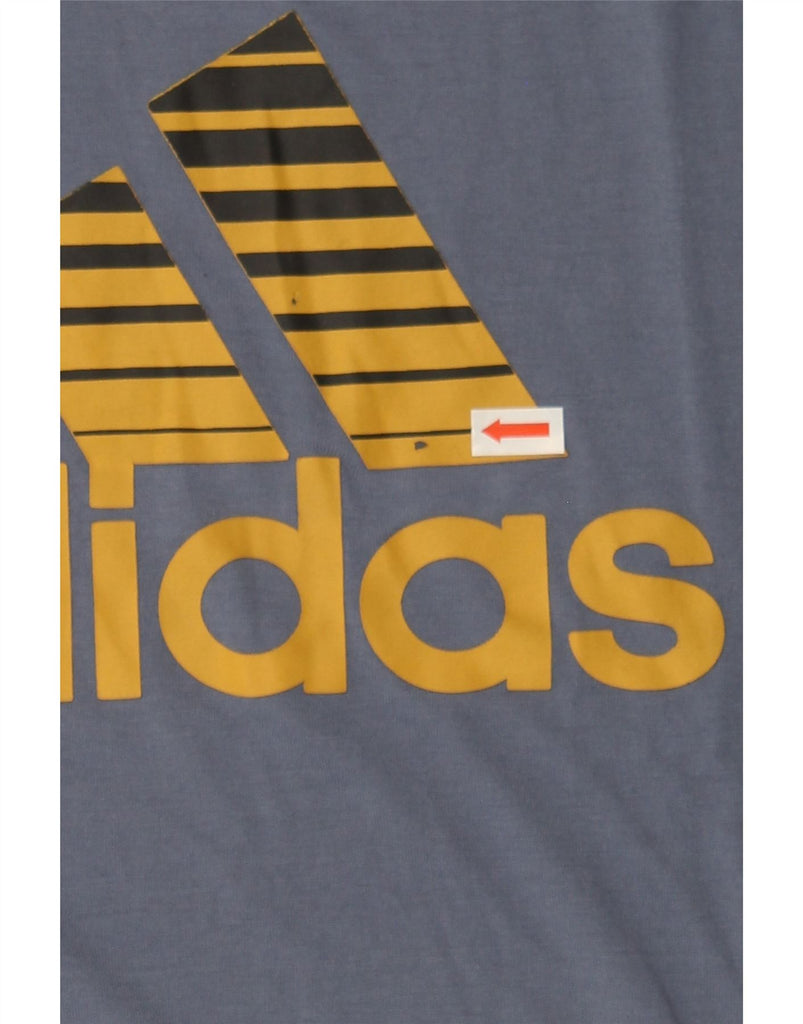 ADIDAS Womens Graphic T-Shirt Top UK 14/16 Large Blue Polyester Vintage Adidas and Second-Hand Adidas from Messina Hembry 