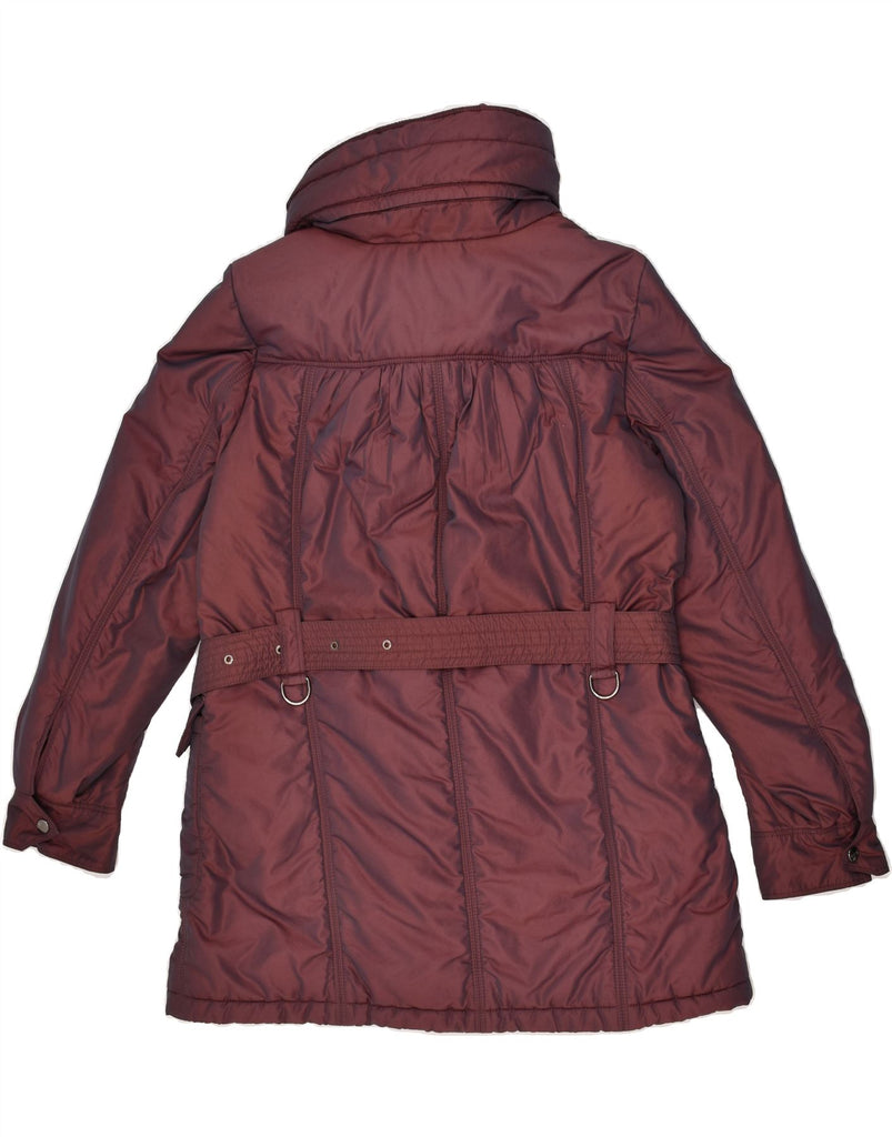 BURBERRY Womens Padded Coat UK 16 Large Burgundy Nylon | Vintage Burberry | Thrift | Second-Hand Burberry | Used Clothing | Messina Hembry 