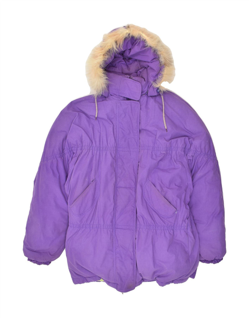 VINTAGE Womens Hooded Padded Coat UK 18 XL Purple | Vintage Vintage | Thrift | Second-Hand Vintage | Used Clothing | Messina Hembry 