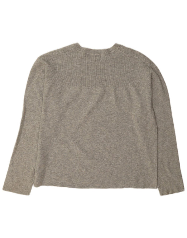 Marks & Spencer Womens Crew Neck Jumper Sweater UK 14 Medium Grey Viscose