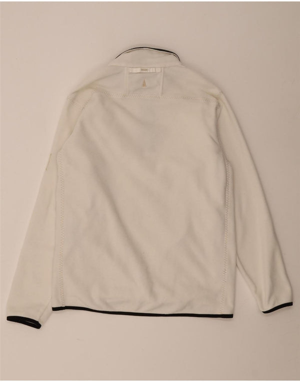 Musto Womens Fleece Zip Neck Jumper Sweater UK 16 Large Off White Polyester
