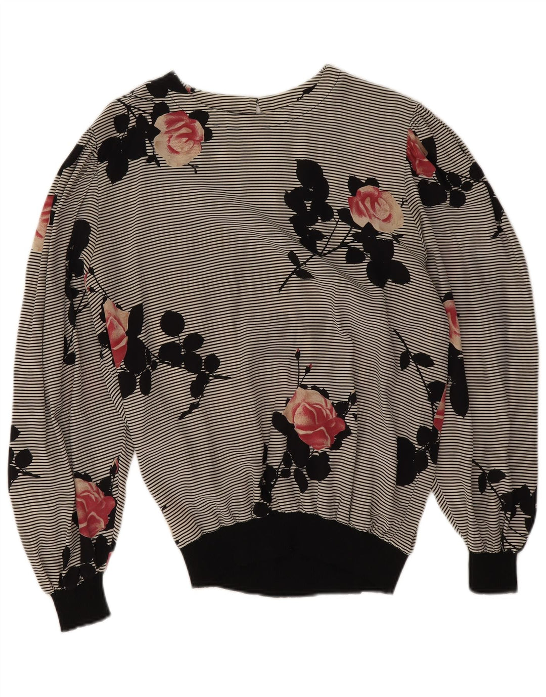 Biffi Womens Long Sleeve Blouse Top UK 16 Large Grey Floral Silk