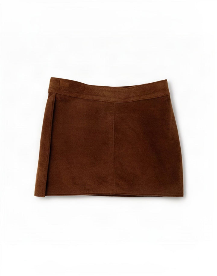 Zara Womens Suede Mini Skirt IT 44 Medium W25 Brown