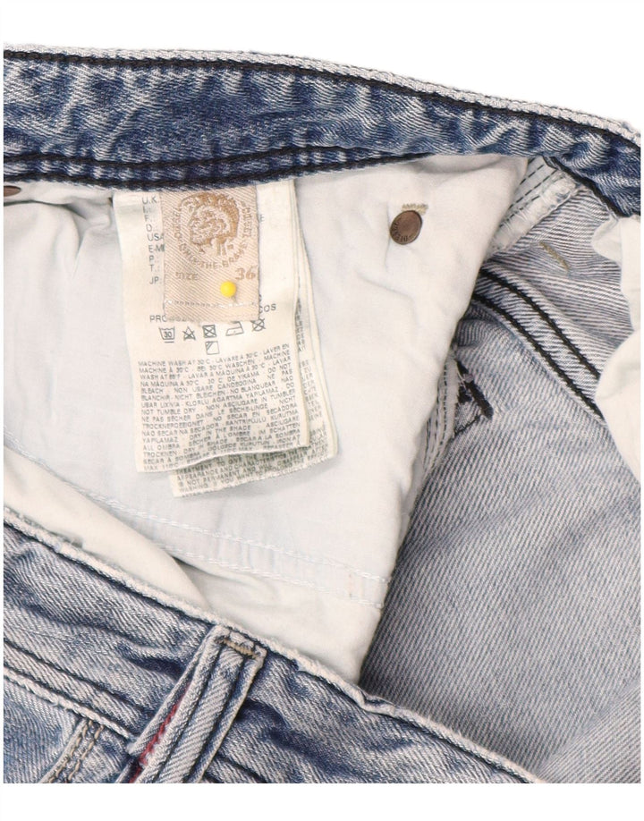Diesel Mens Distressed Straight Jeans  W36 L34 Blue Cotton