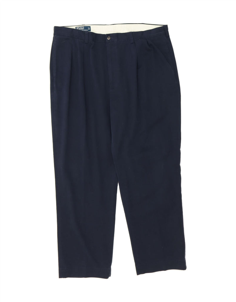 POLO RALPH LAUREN Mens Pegged Chino Trousers W42 L30 Navy Blue Cotton Vintage Polo Ralph Lauren and Second-Hand Polo Ralph Lauren from Messina Hembry 