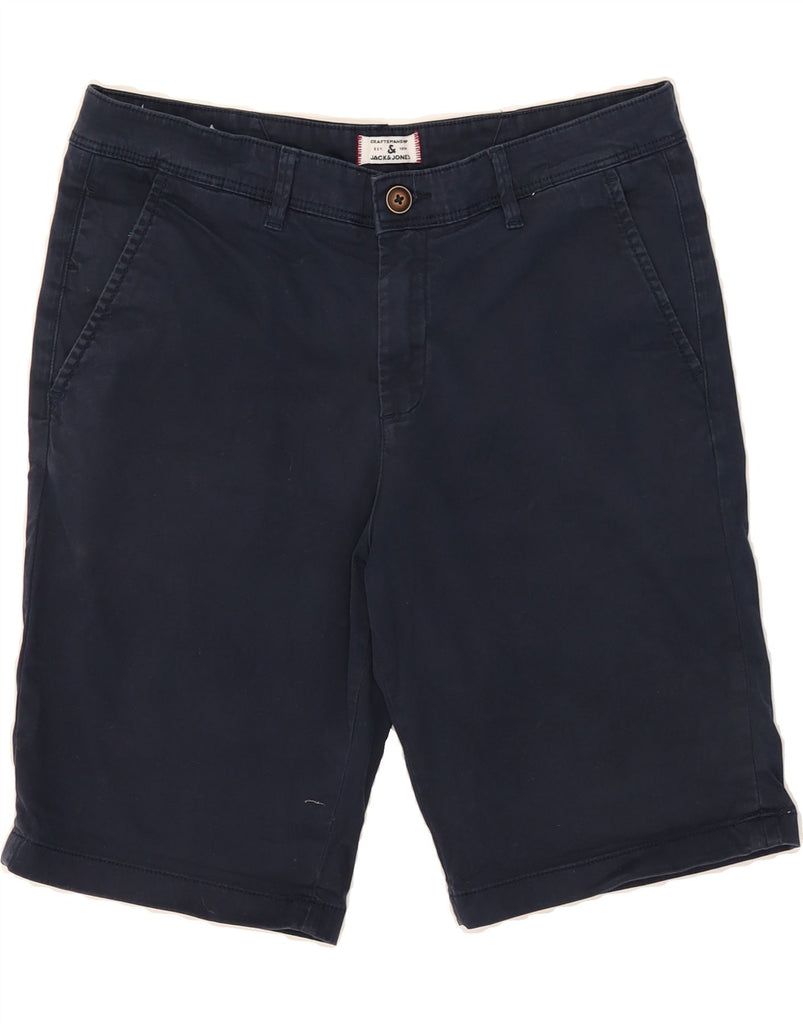 JACK & JONES Mens Chino Shorts Medium W32  Navy Blue Cotton Vintage Jack & Jones and Second-Hand Jack & Jones from Messina Hembry 