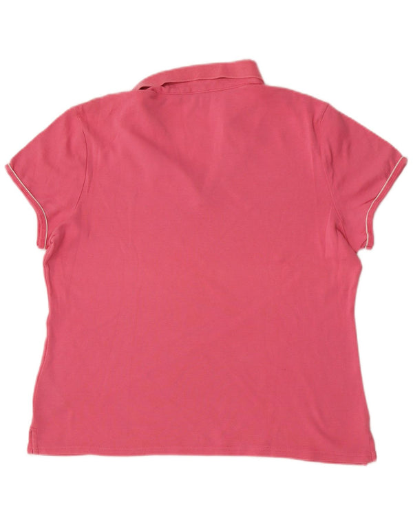 Tommy Hilfiger Womens Polo Shirt UK 18 XL Pink Cotton