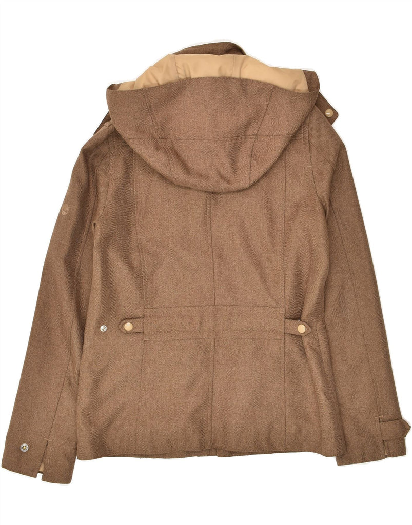 TIMBERLAND Womens Hooded Windbreaker Jacket UK 10 Small Brown Polyester | Vintage Timberland | Thrift | Second-Hand Timberland | Used Clothing | Messina Hembry 