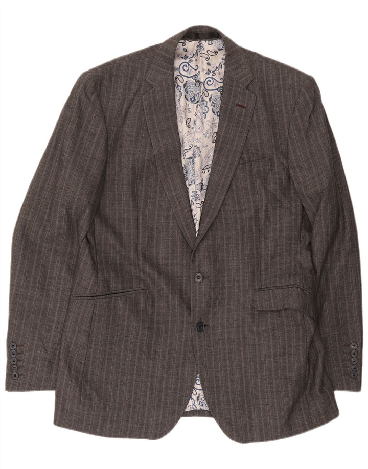 Marks & Spencer Mens Autograph Blazer Jacket UK 42 Large Grey Herringbone