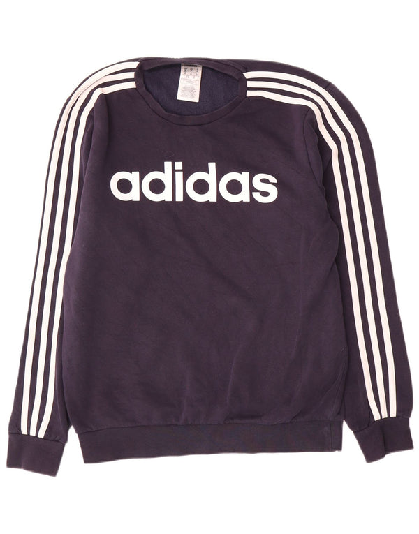 Adidas Mens Sweatshirt Jumper Medium Navy Blue Polyester