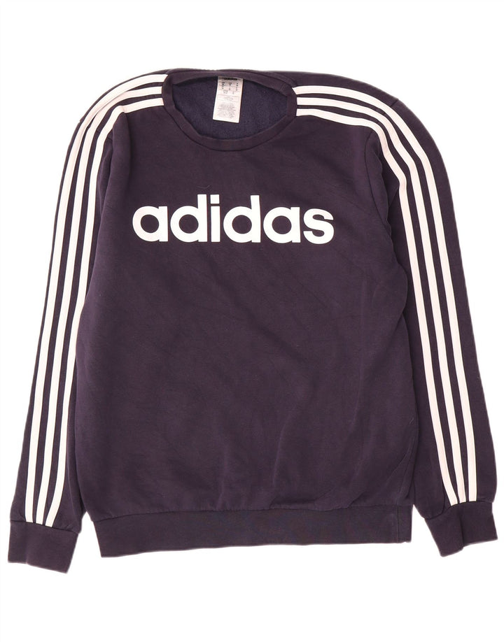 Adidas Mens Sweatshirt Jumper Medium Navy Blue Polyester