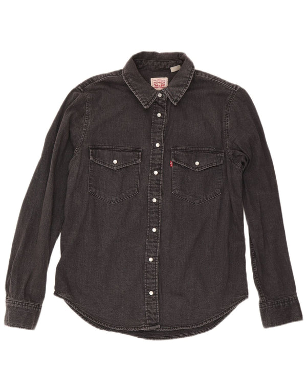 Levi's Womens Denim Shirt UK 10 Small Black Cotton