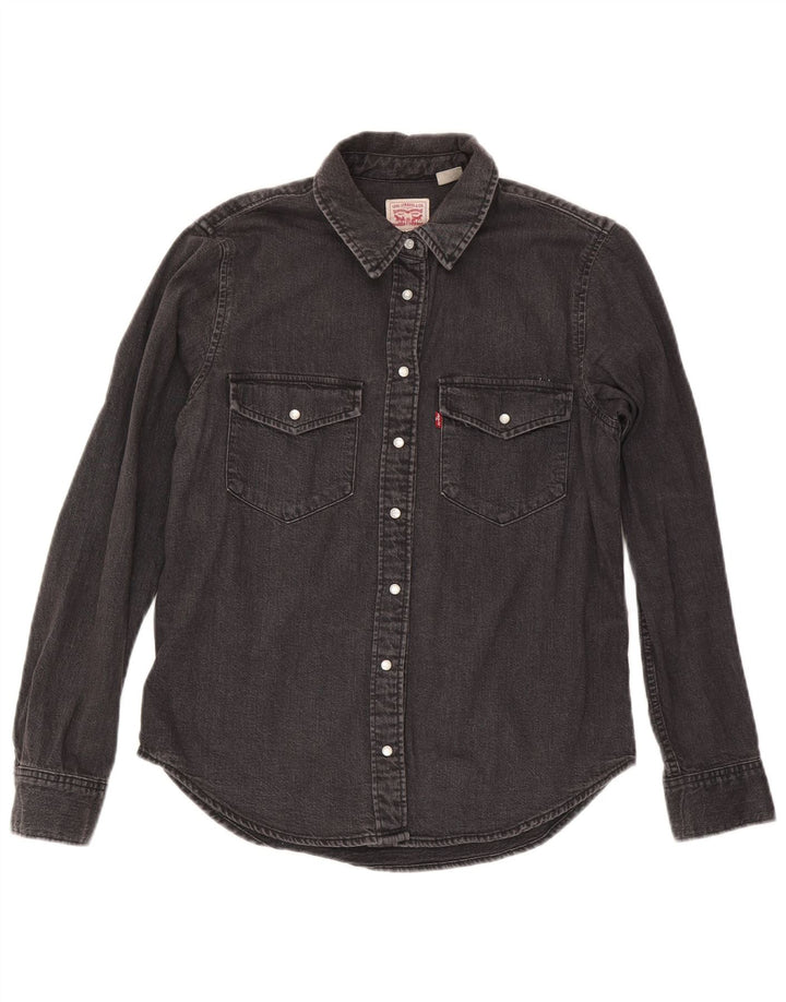Levi's Womens Denim Shirt UK 10 Small Black Cotton