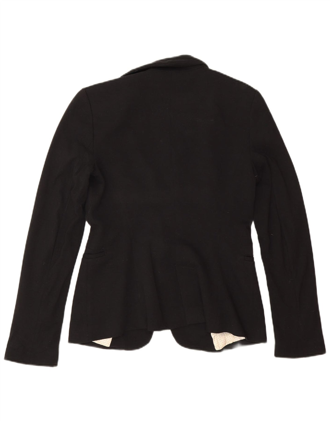 Zara Womens 1 Button Blazer Jacket UK 10 Small Black Viscose
