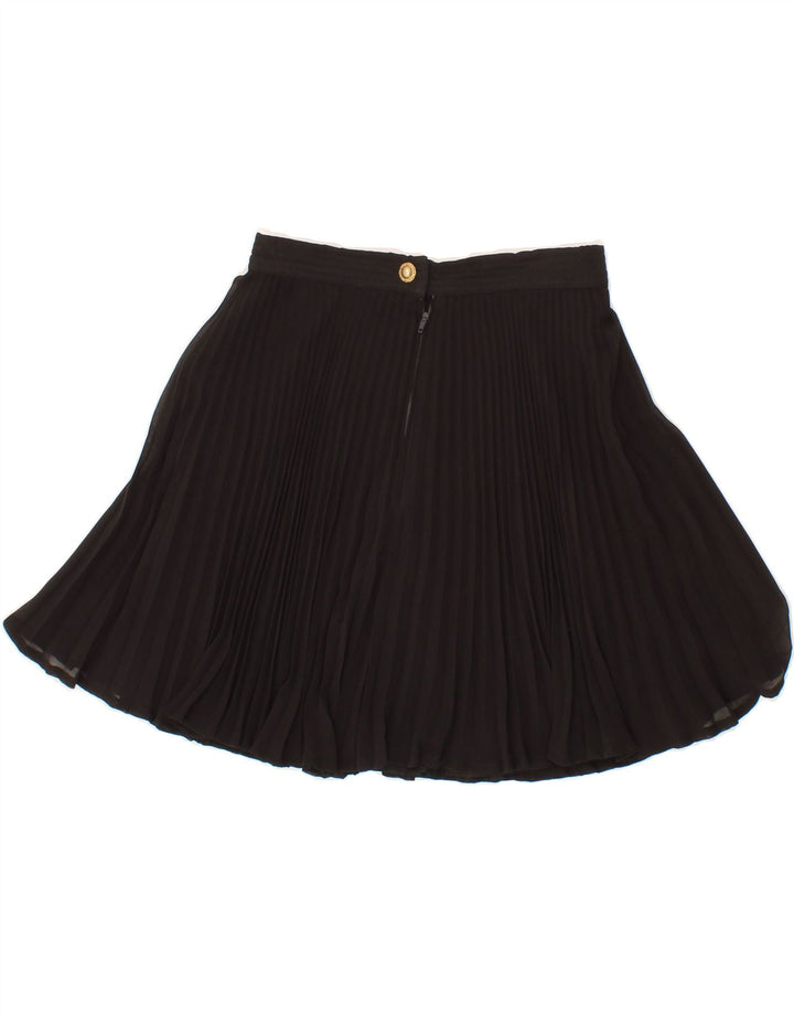 L'ALTRA MODA Womens Pleated Skirt UK 10 Small W26  Black Vintage L'altra Moda and Second-Hand L'altra Moda from Messina Hembry 