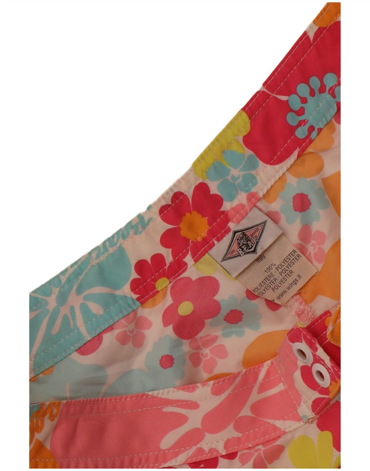 Bear Womens Swimming Shorts UK 14 Large  Multicoloured Floral Polyester