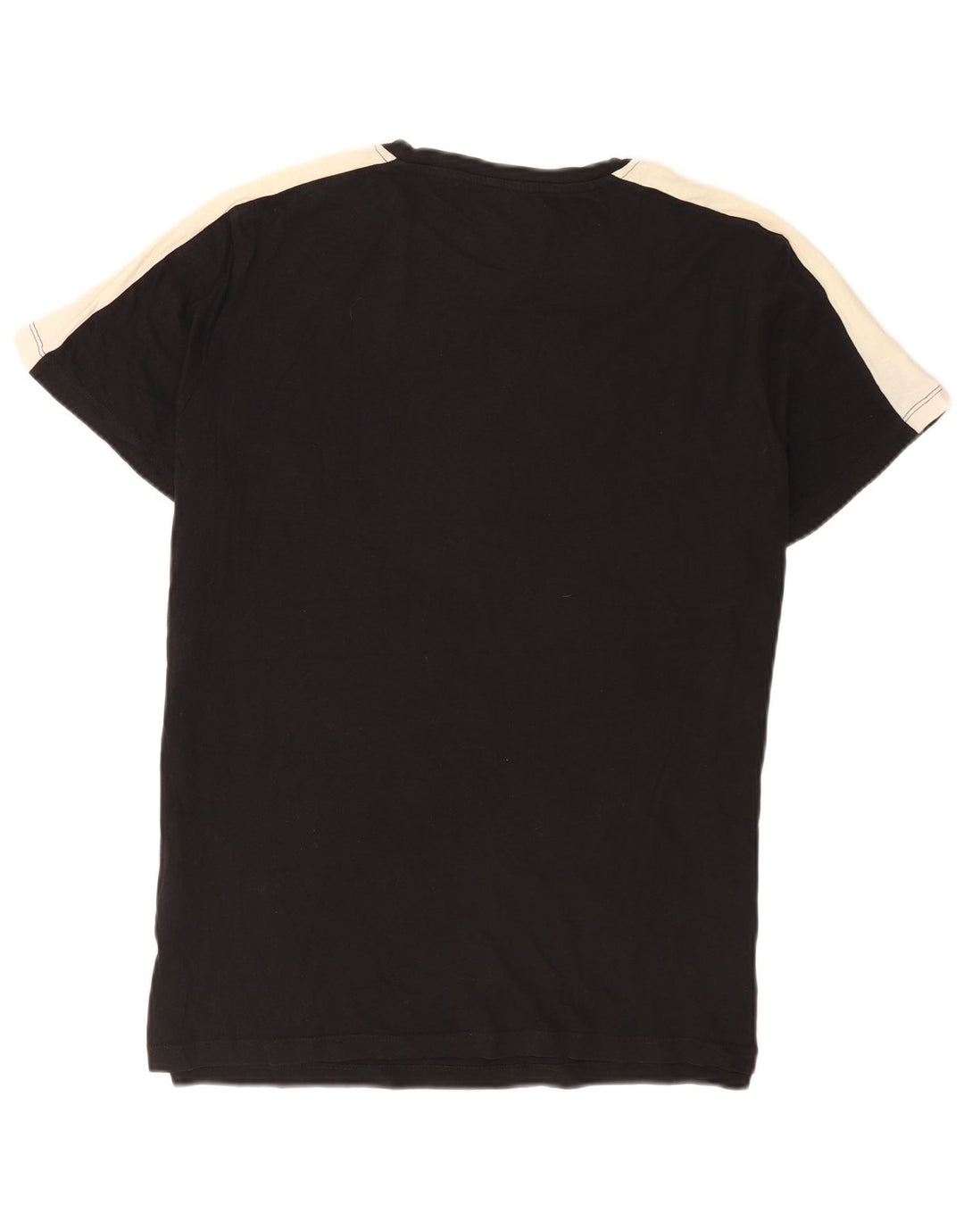 Jack & Jones Mens T-Shirt Top Large Black Colourblock Cotton