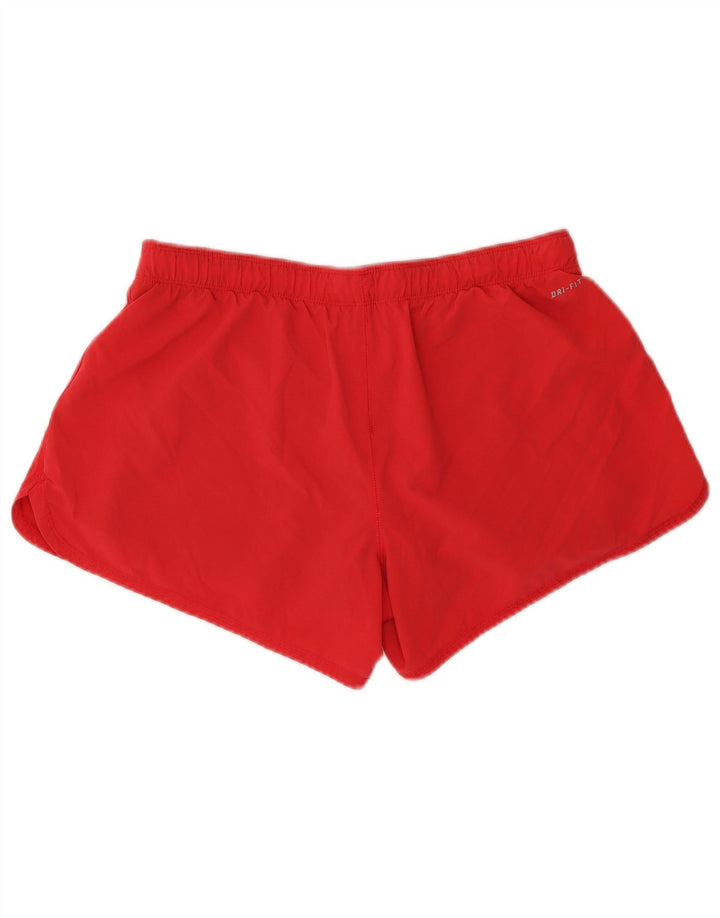 NIKE Womens Dri Fit Sport Shorts UK 16 Large  Red Polyester