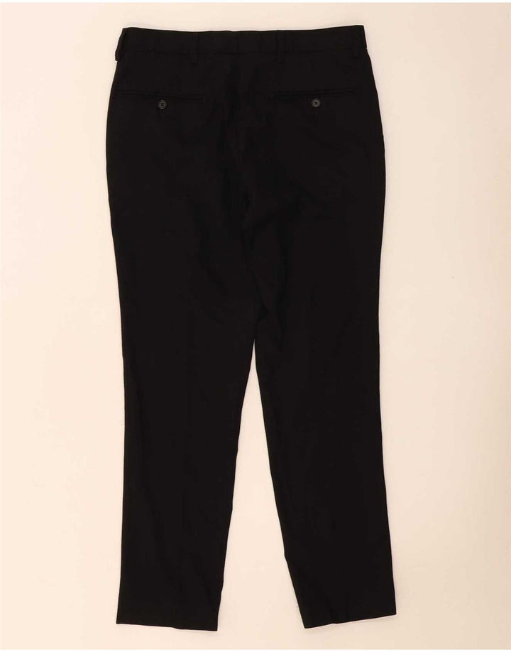 Marks & Spencer Mens Slim Fit Suit Trousers W32 L29 Black Wool