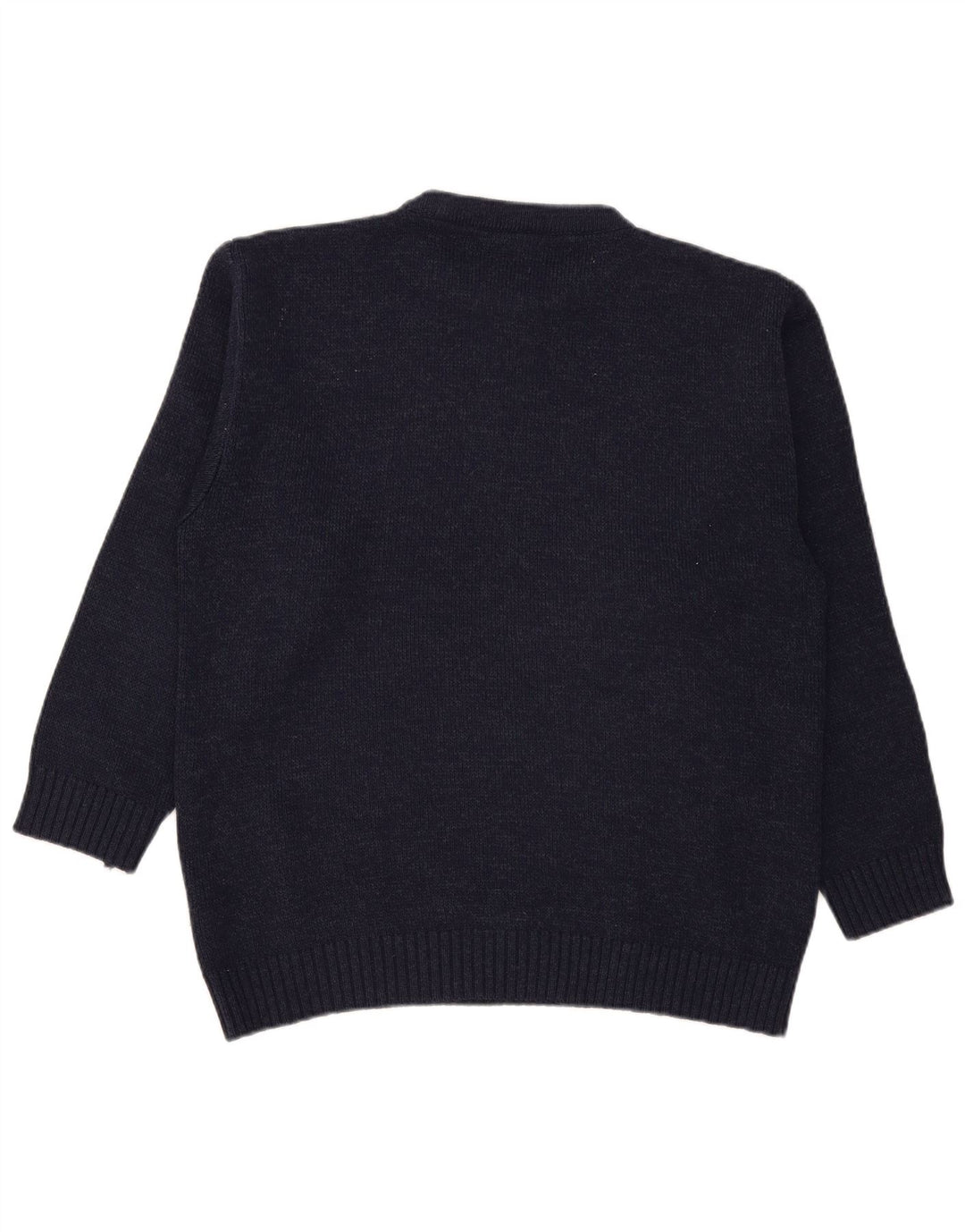 Four Seasons Mens Crew Neck Jumper Sweater Medium Navy Blue Striped Acrylic