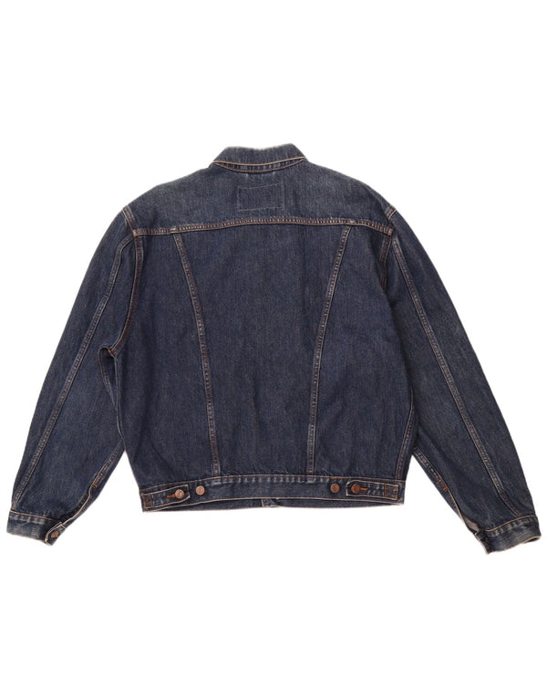 WRANGLER Mens Denim Jacket UK 40 Large Navy Blue Cotton